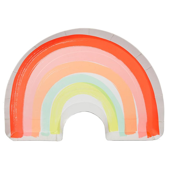 Meri Meri - Neon Rainbow Plates - Neon Gökkuşağı Tabak - L