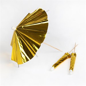 Altın Uzun Kokteyl Şemsiyeleri