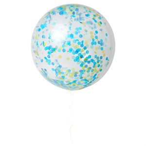 Meri Meri - Blue Giant Confetti Balloons - Dev Mavi Konfetili Balon Kit