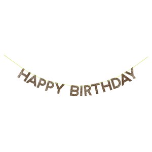 Meri Meri - Gold Happy Birthday Garland - Altın Happy Birthday Asılan Süs