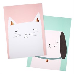 Meri Meri - Cat & Dog Art Prints - Kedi & Köpek Poster