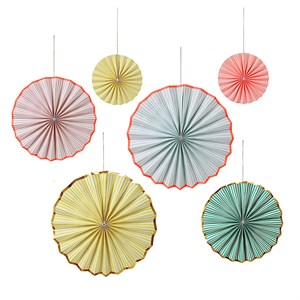 Meri Meri - Pastel & Neon Stripe Pinwheel Decorations - Pastel & Nekor Dekor Çarkları