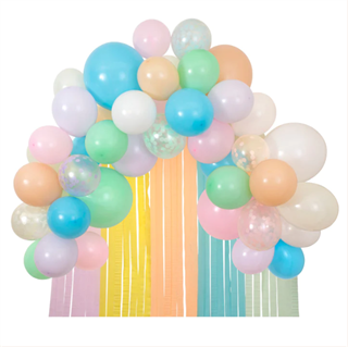 Meri Meri - Pastel Balloon & Streamer Garland - Pastel Balonlar & Renkli Şeritler - 50 balon Balonlar