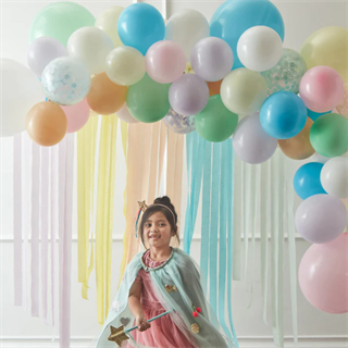 Meri Meri - Pastel Balloon & Streamer Garland - Pastel Balonlar & Renkli Şeritler - 50 balon Balonlar