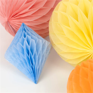 Meri Meri - Pastel Honeycomb Decoration Kit - Pastel Petek Dekor Kiti - 16lı Çarklar & Küreler