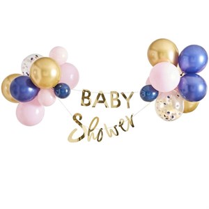 Altın Baby Shower Yazısı ve Balon Dekorlar Gizden Gelenler